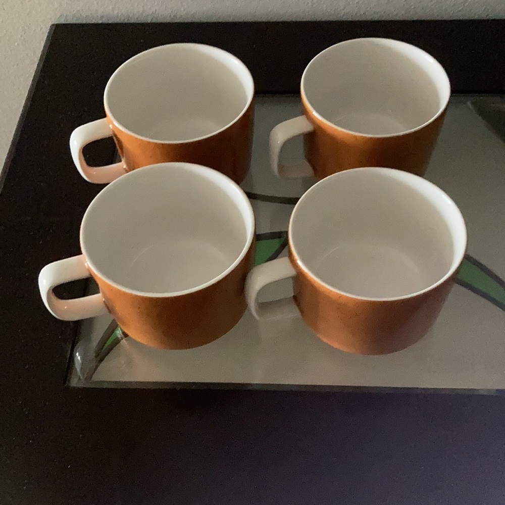 Vintage 70s Mikasa Mediterrania burnt orange cups: each $9
